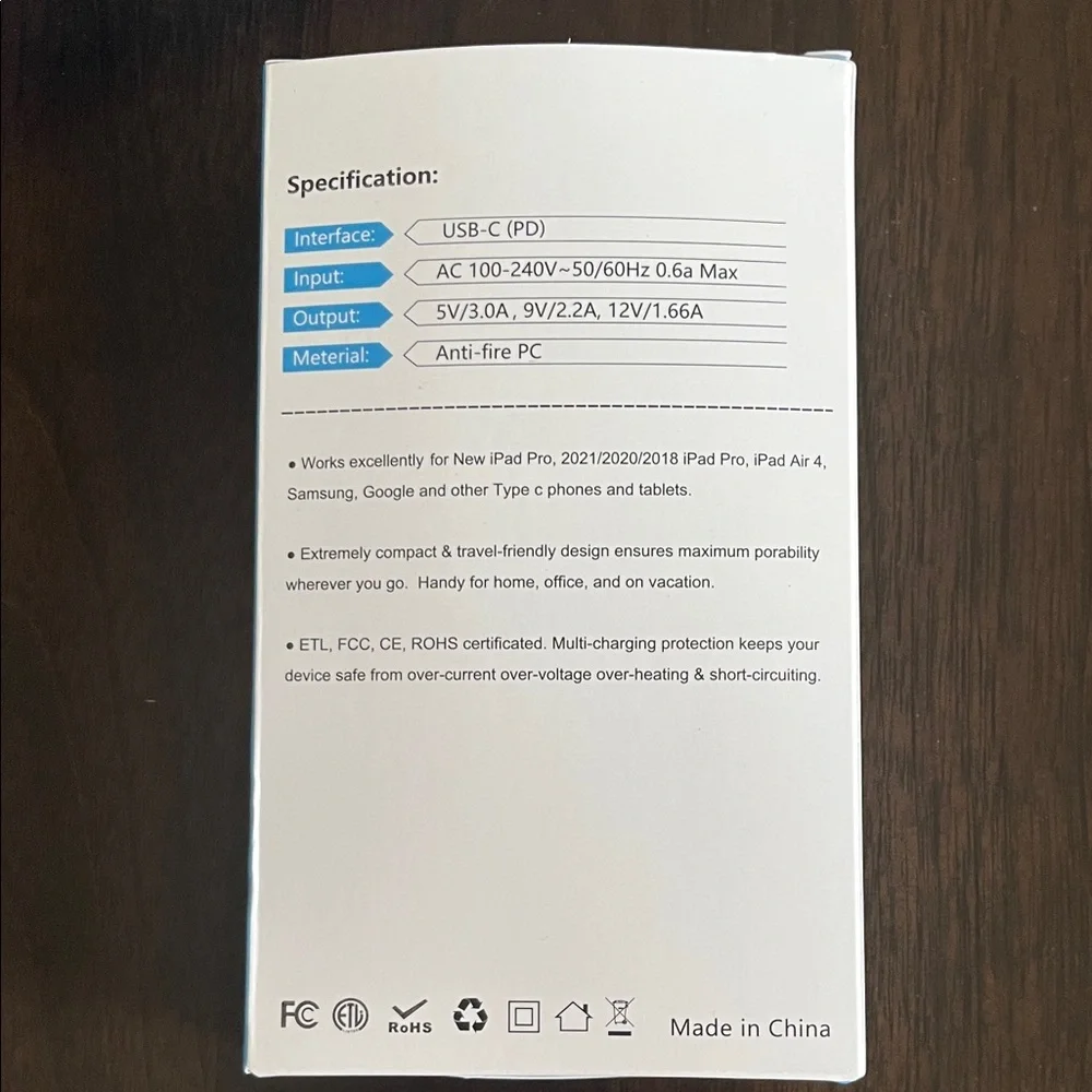 2 Sunrson 20W USB-C Fast Charger with 10ft Cable
